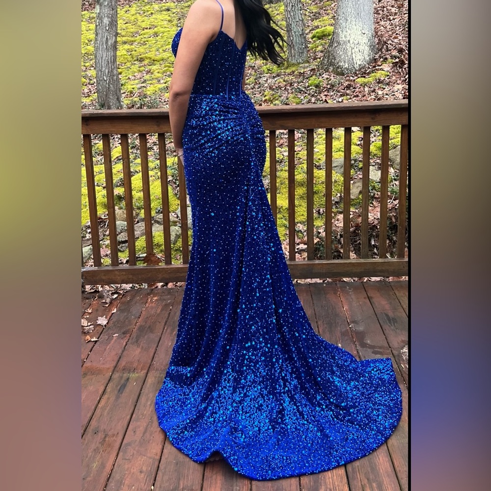 Sherri Hill - style - 55344 - royal blue- prom- gown- floor length.